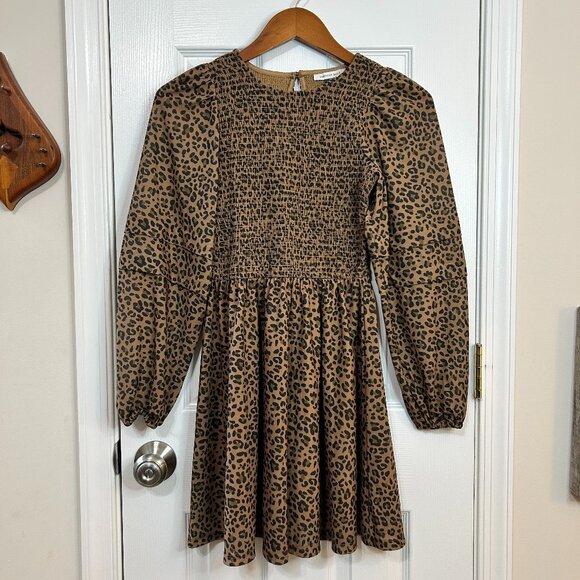 AE Long-Sleeve High Neck Mesh Mini Dress - Picture 1 of 5